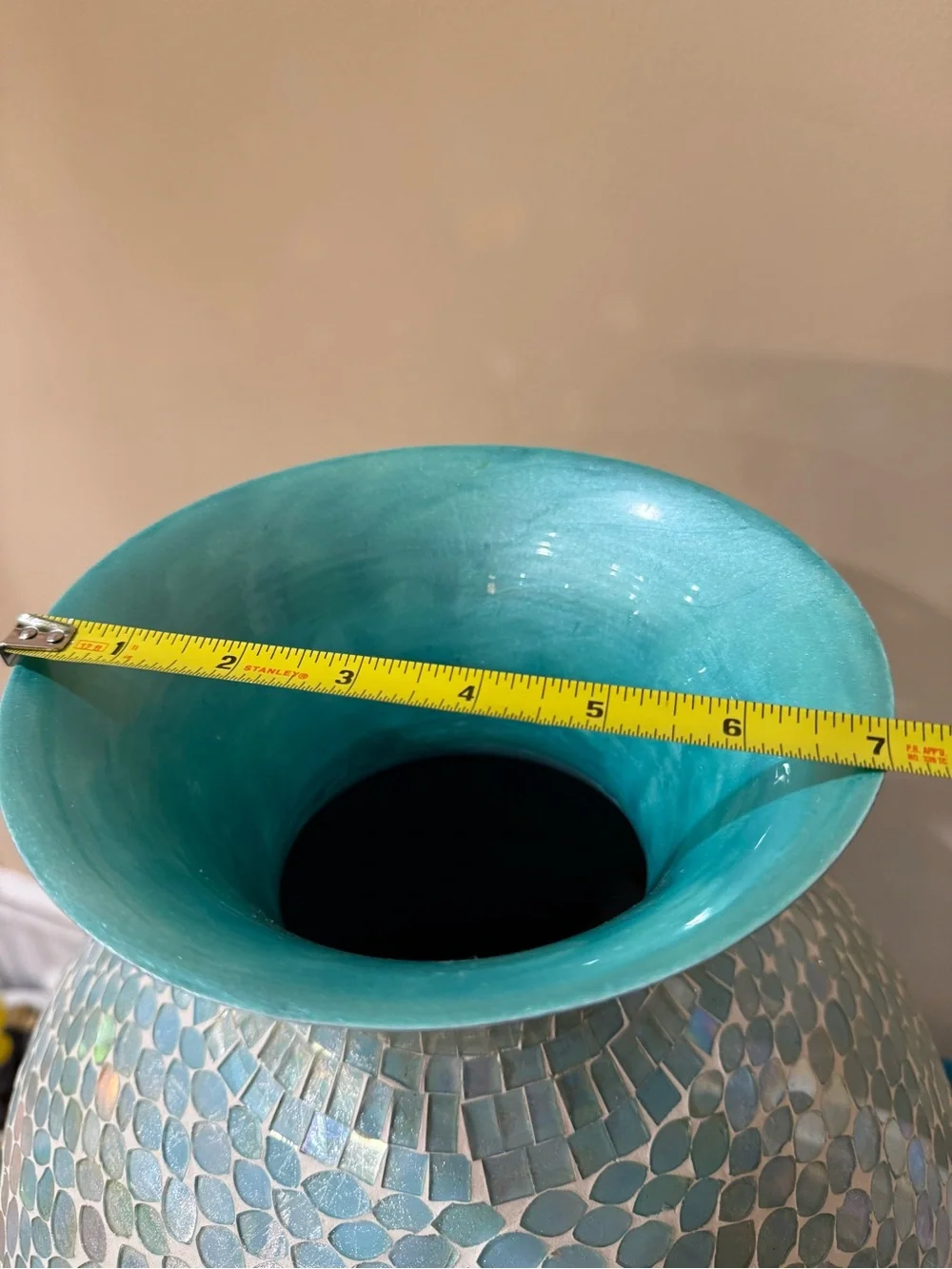 Pier 1 New Sea Glass Mosaic Decorative Vase